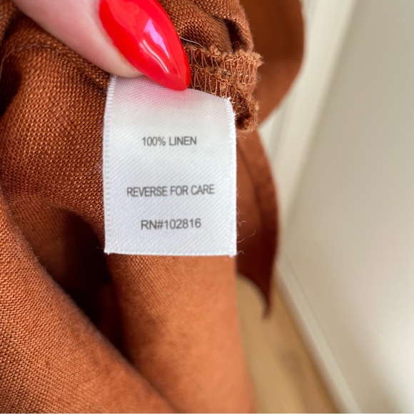 Garnet Hill Easy Linen Slip Dress in Cinnamon, Size 14 - Picture 5 of 6